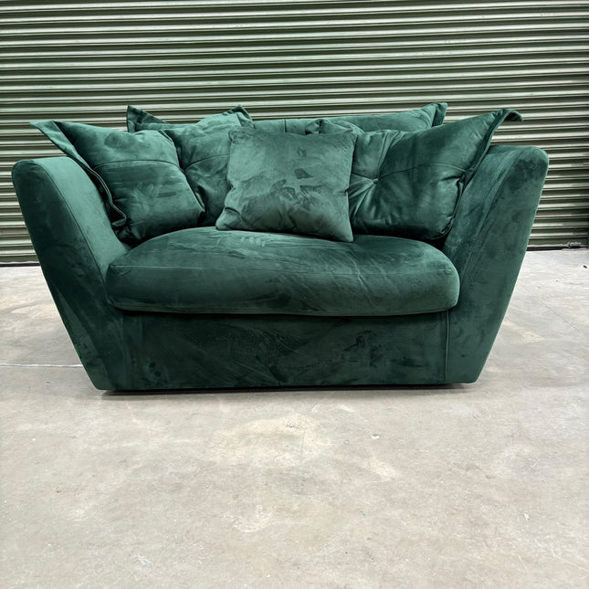 Moorland Loveseat Snuggler in Plush Emerald - Ex Display