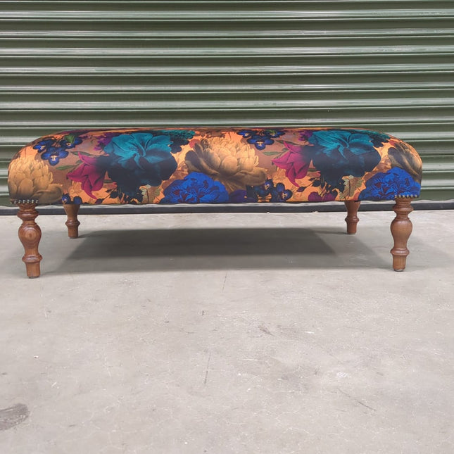 Selfridges Large Deluxe Non Buttoned Footstool in Opal Flora - Clearance