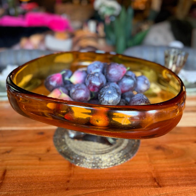 Amber Glass Bowl