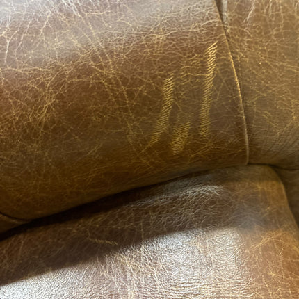 Bertie Chesterfield 3 Seater Sofa in Cuba Tan Leather - Ex Display