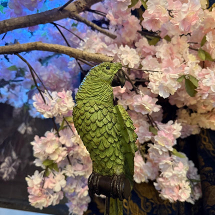 Parrot On Perch Figure Green