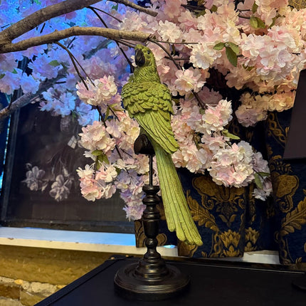 Parrot On Perch Figure Green