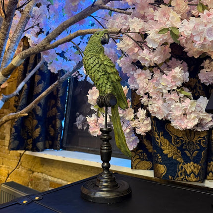 Parrot On Perch Figure Green