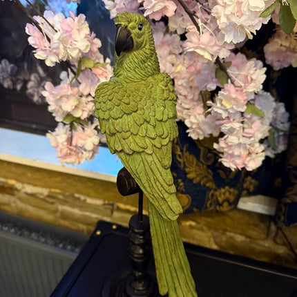 Parrot On Perch Figure Green