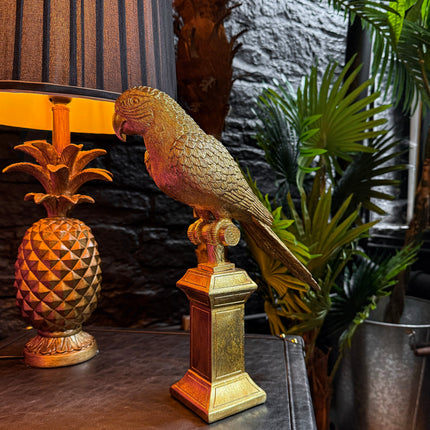 Parrot Statue on Pedestal - (Various Colours)