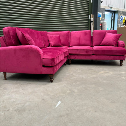Albert 2 Corner 2 Sofa in Plush Cerise - Ex Display