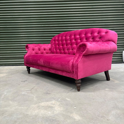 Mayfair 2 Seater Sofa in Plush Cerise - Ex Display