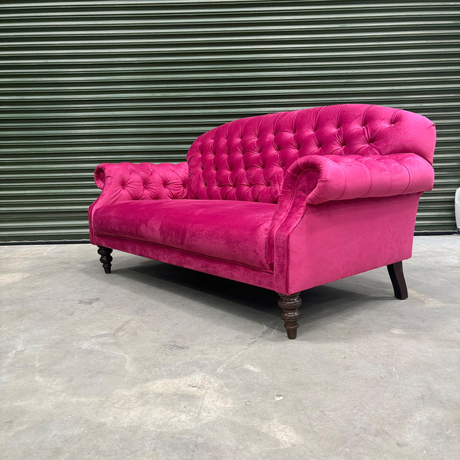 Mayfair 2 Seater Sofa in Plush Cerise - Ex Display