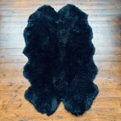 Sheepskin Rug Quad in Black (185 x 105cm approx)