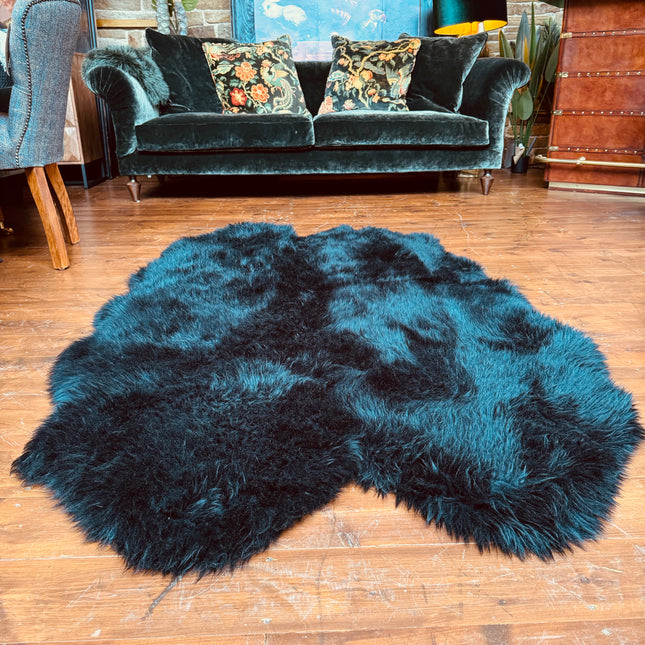 Sheepskin Rug in Black - Quad