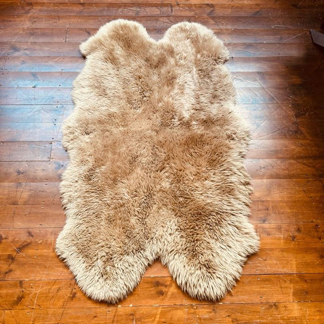 Sheepskin Rug in Beige Taupe - Quad