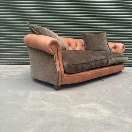 RPZ Fairfax 3 Seater Sofa in Eddy Khaki and Brown Leather