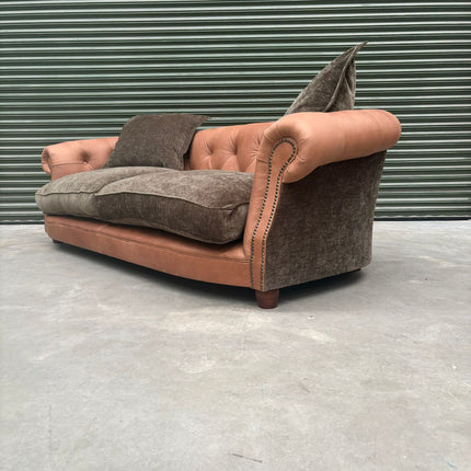 RPZ Fairfax 3 Seater Sofa in Eddy Khaki and Brown Leather