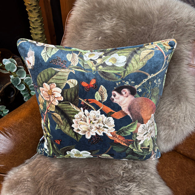 Cushion in Navy Monkey (Various Sizes)