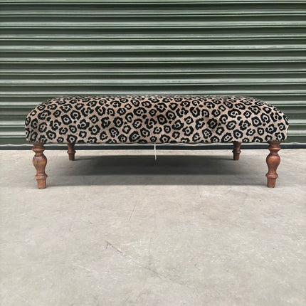 Selfridges Large Footstool in Leopard Cream - Ex Display