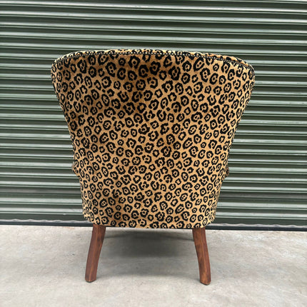 Selfridges Buttoned Wing Back Chair in Leopard Gold - Ex Display
