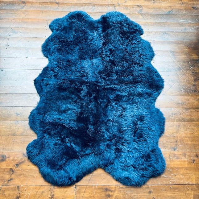 Sheepskin Rug in Navy (Quad) - Clearance
