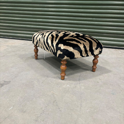 Selfridges Small Footstool in Zebra Cream - Ex Display