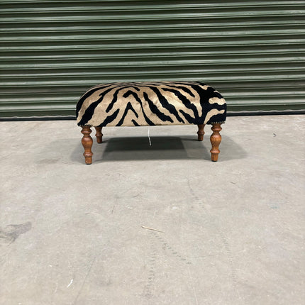 Selfridges Small Footstool in Zebra Cream - Ex Display
