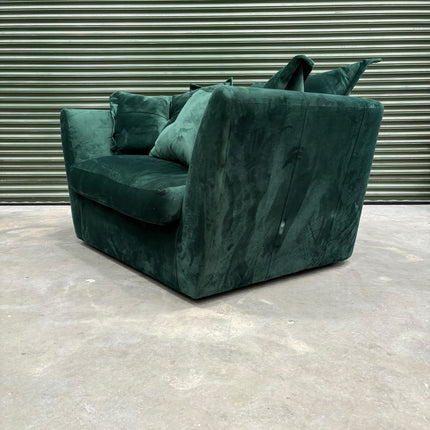 Moorland Loveseat Snuggler in Plush Emerald - Ex Display