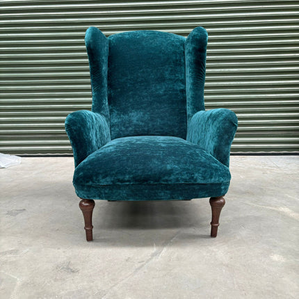 Winston Wingback Accent Chair in Sunshine Turquoise - Ex Display