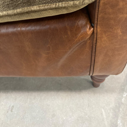 Theodore Wingback Chair in Saddle Tan & Derwent Olive - Ex Display