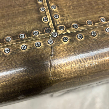 Timothy Aviator Desk with Antique Brass Finish - Ex Display