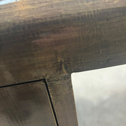 Timothy Aviator Desk with Antique Brass Finish - Ex Display