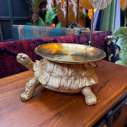 Gold & Bronze Tortoise Trinket Tray
