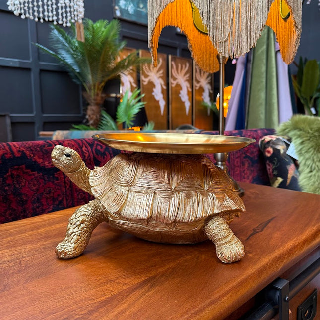 Gold & Bronze Tortoise Trinket Tray