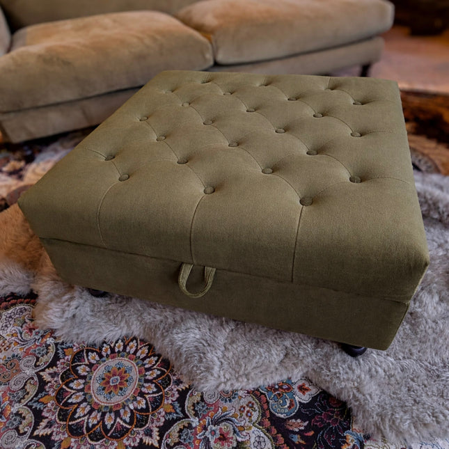 Truffle Storage Footstool in Plush Velvet