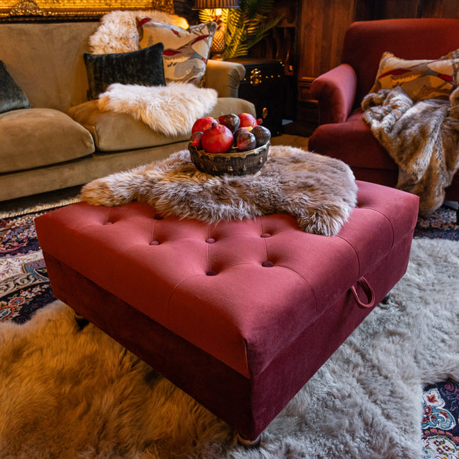 Truffle Storage Footstool in Plush Velvet