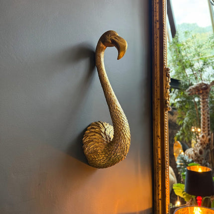 Antique Gold Flamingo Wall Head