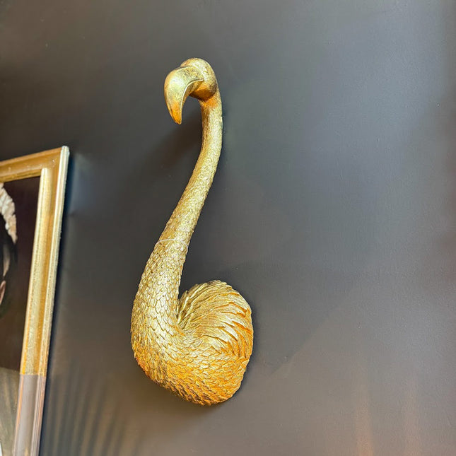 Antique Gold Flamingo Wall Head