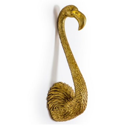 Antique Gold Flamingo Wall Head