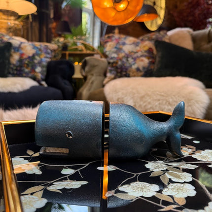 Cast Iron Whale Bookends