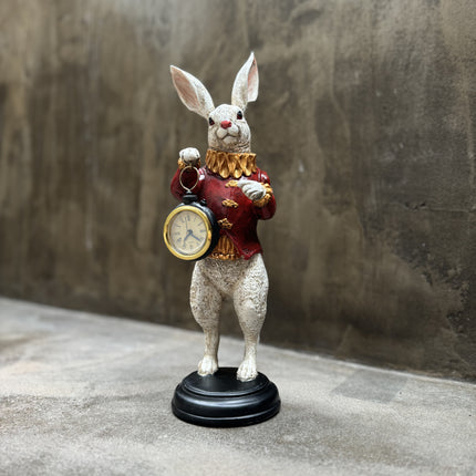 White Rabbit Standing Figure - Red