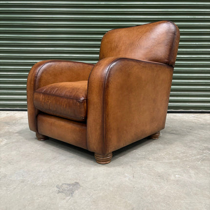 Wilbur Armchair in Hand Antiqued Leather - Clearance