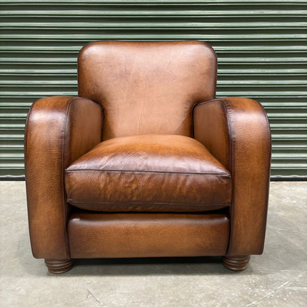 Wilbur Armchair in Hand Antiqued Leather - Clearance