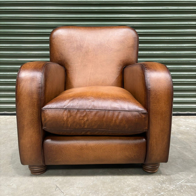 Wilbur Armchair in Hand Antiqued Leather - Clearance