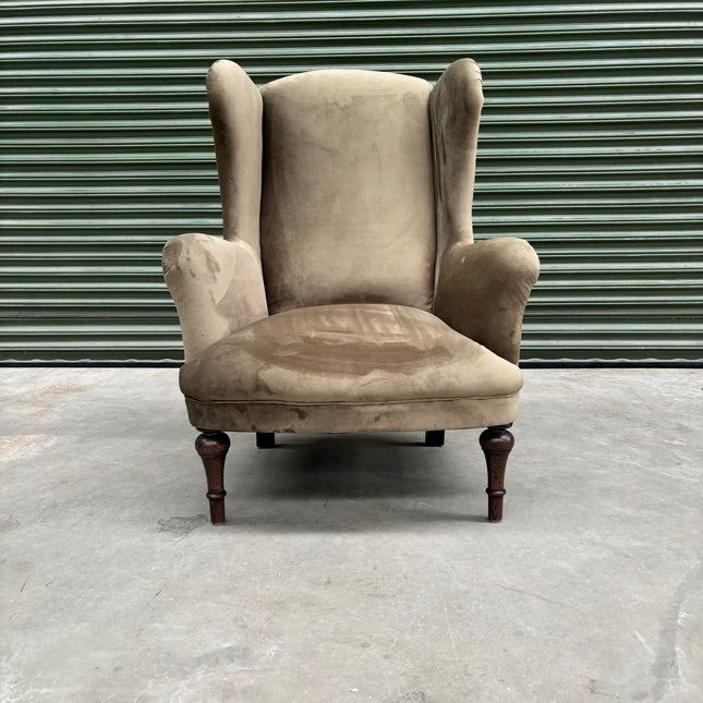 Winston Wingback Accent Chair in Plush Khaki - Factory Seconds