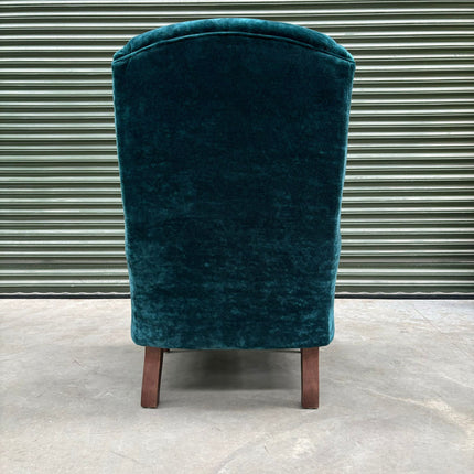 Winston Wingback Accent Chair in Sunshine Turquoise - Ex Display