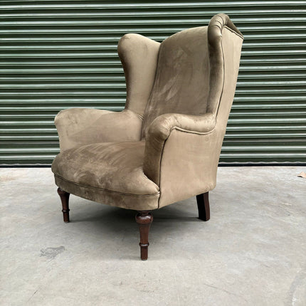 Winston Wingback Accent Chair in Plush Khaki - Factory Seconds