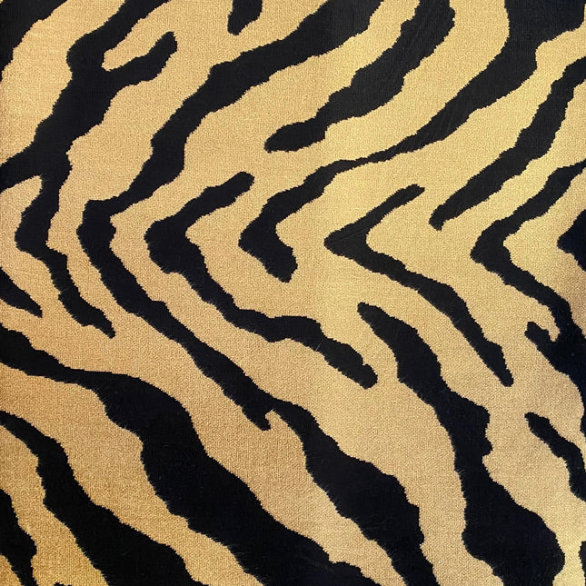 Zebra Gold Woven Fabric - New