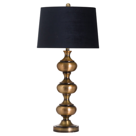 ZZZZ Table Lamp Bronze with Black Velvet Shade (43 x 43 x 92cm) - Clearance & Discontinued