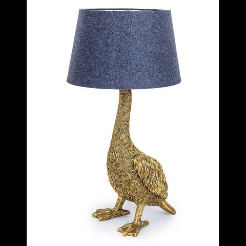 Table Lamp Gold Goose with Grey Shade (31 x 31 x 65cm)