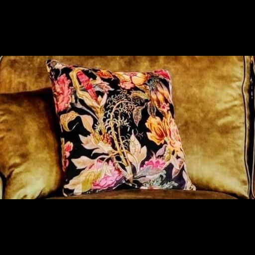 Cushion Small Scatter in Hepworth Midnight Floral (40 x 40cm) Feather Filled