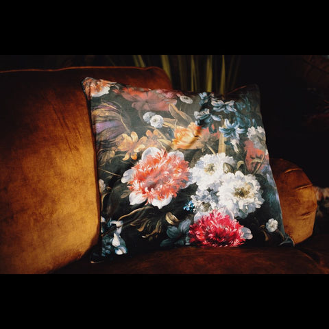 ZZZZ Cushion Limited Edition in Liberty Black Boho (55 x 55cm) Feather Filled