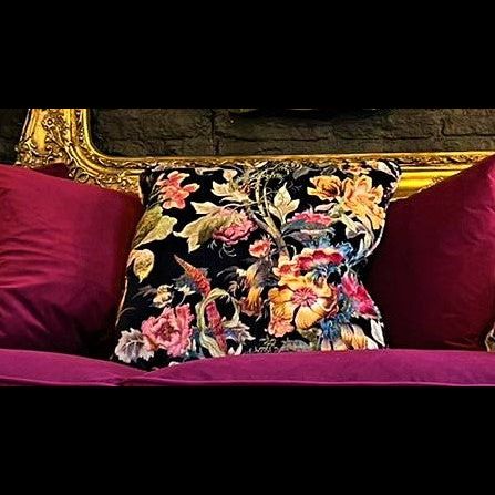Cushion Large Scatter in Hepworth Midnight Floral (55 x 55cm) Feather Filled