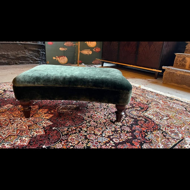 Brigitte Spink & Edgar Footstool Rectangular in Opium Emerald